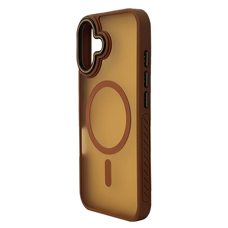 Husa spate pentru iPhone 16 Matte Case Magsafe - Semitransparent/Gold