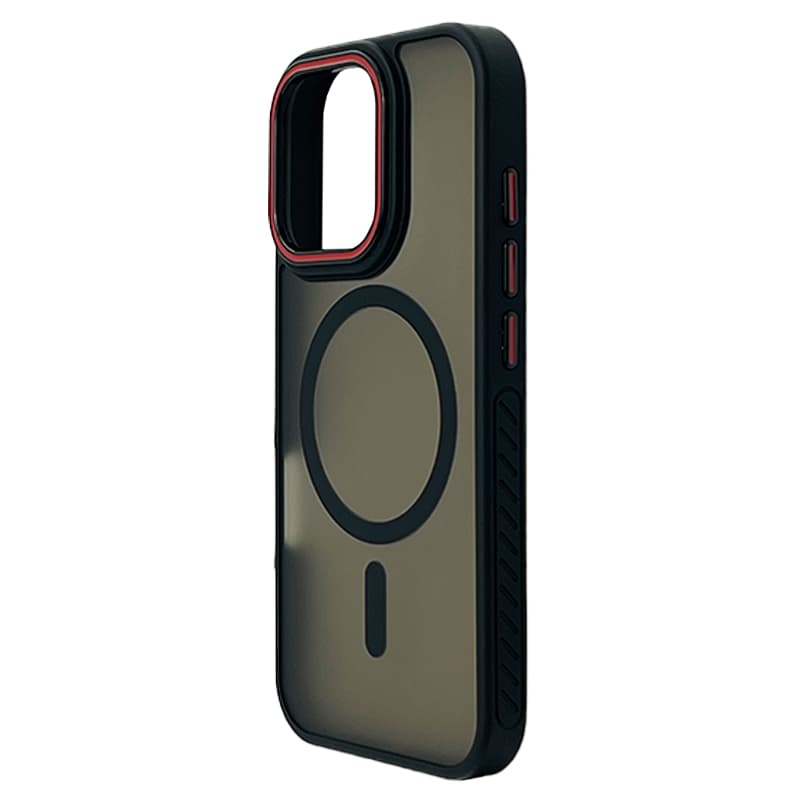 Husa spate pentru iPhone 16 Pro Max Matte Case Magsafe - Semitransparent/Black