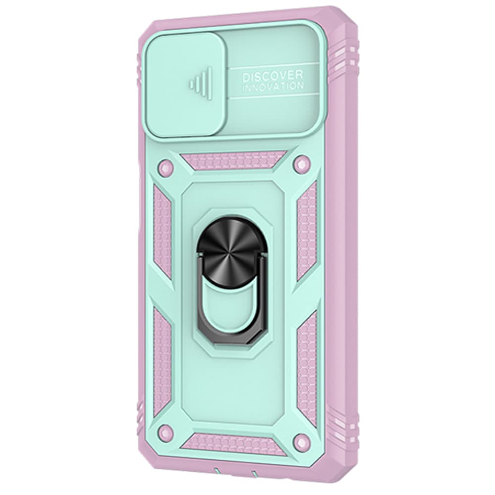 Husa spate pentru Samsung Galaxy A52s 5G - Lens Slide - Roz/Turcoaz