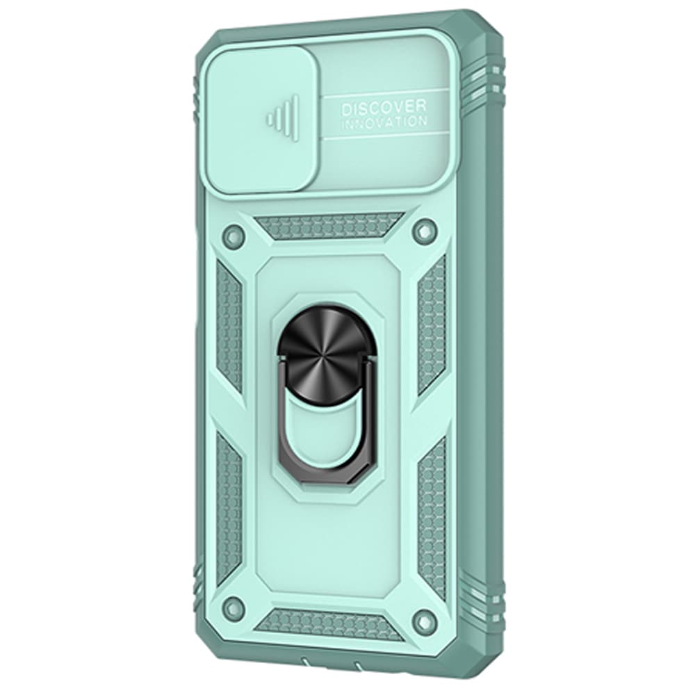 Husa spate pentru Samsung Galaxy A12 - Lens Slide - Turcoaz