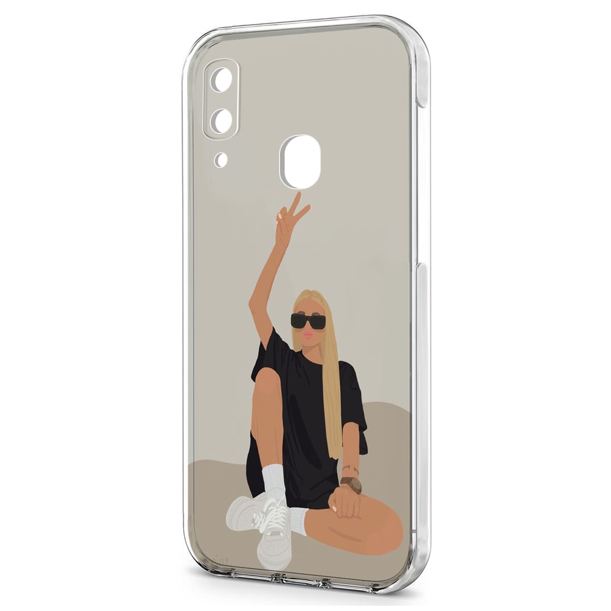 Husa spate pentru Samsung A40 - Marble Case Roz