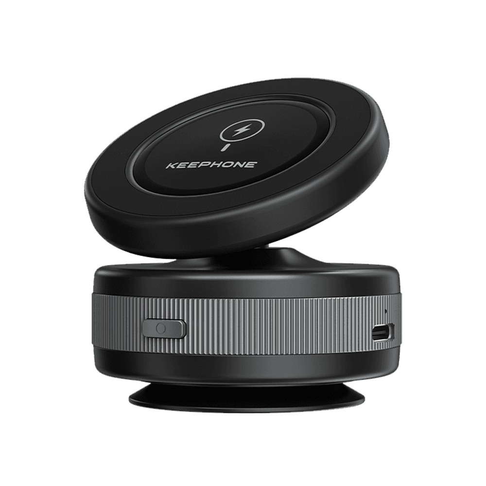 Suport auto magnetic, cu ventuza electrica, pentru telefon cu incarcare Wireless - KEEPHONE Magfirm