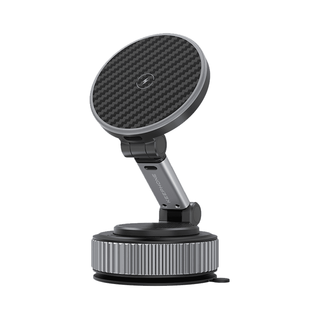 Suport auto magnetic, cu ventuza electrica, pentru telefon cu incarcare Wireless - KEEPHONE MagPower