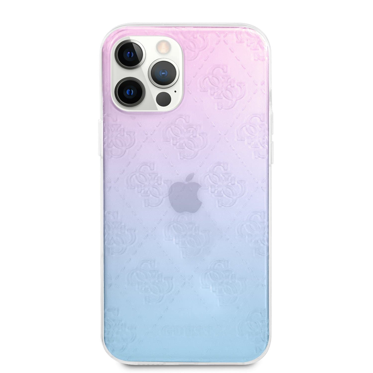Husa spate pentru iPhone 12 / 12 Pro - Guess 3D Raised Cover Roz &amp; Blue