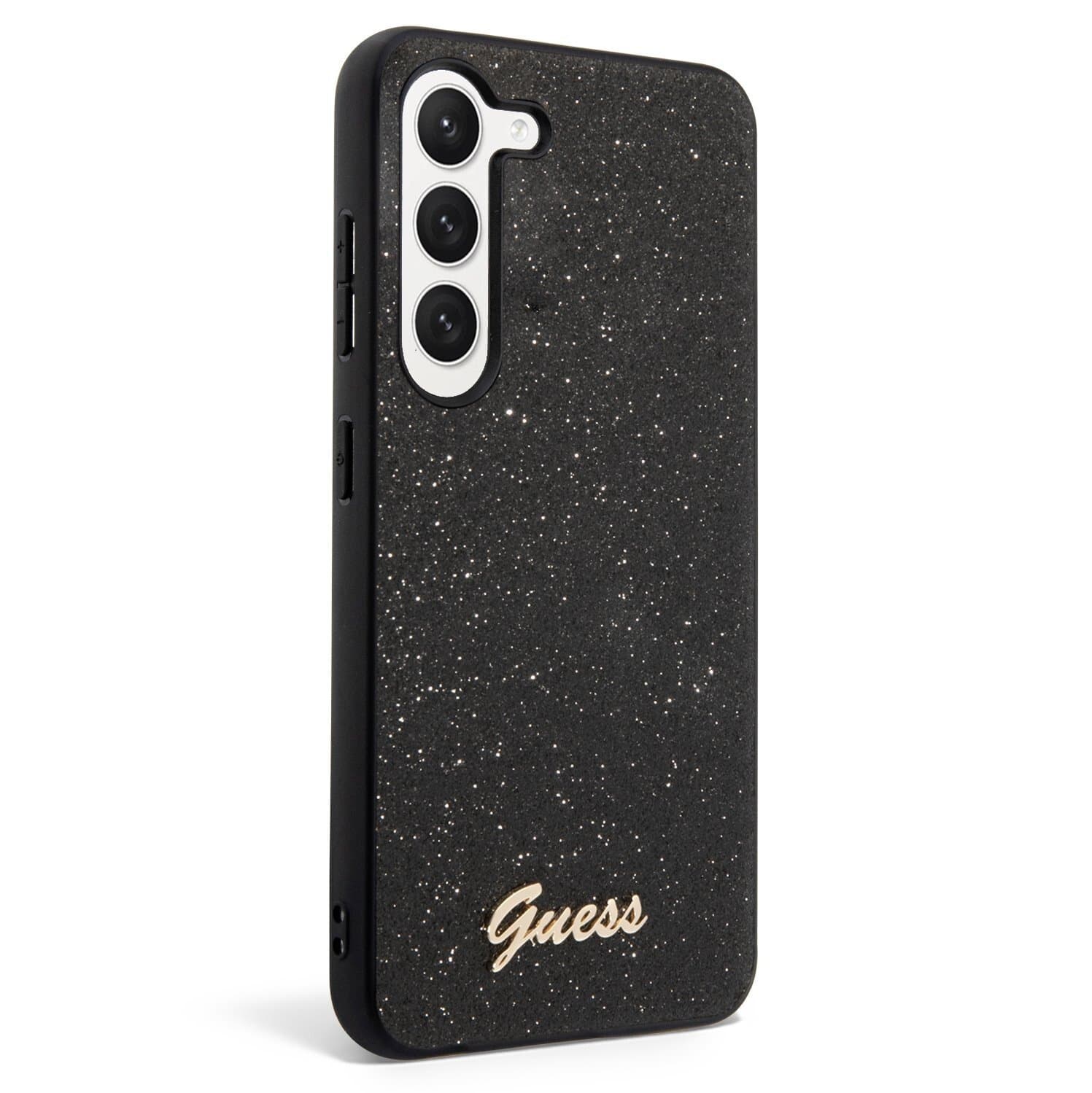 Husa spate Guess Glitter Flakes Metal Logo- Samsung Galaxy S23 black