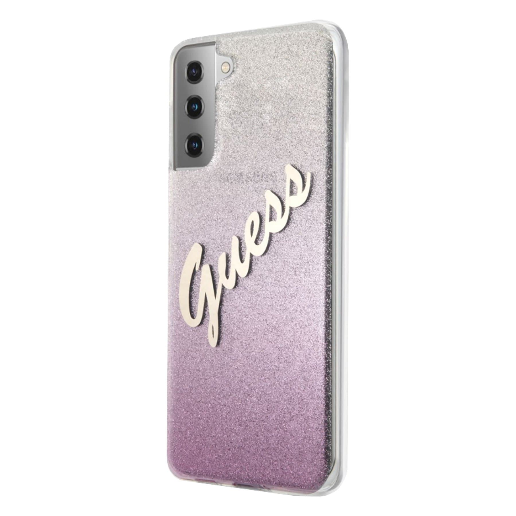 Husa spate pentru Samsung Galaxy S21- Guess SILICONE VINTAGE Roz transparent