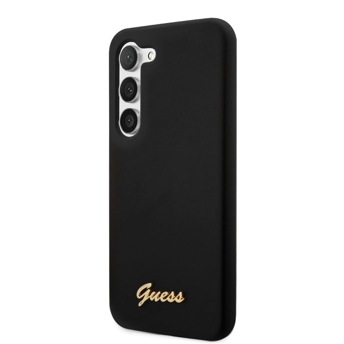 Husa spate pentru Samsung Galaxy S23 - Guess metal logo Negru
