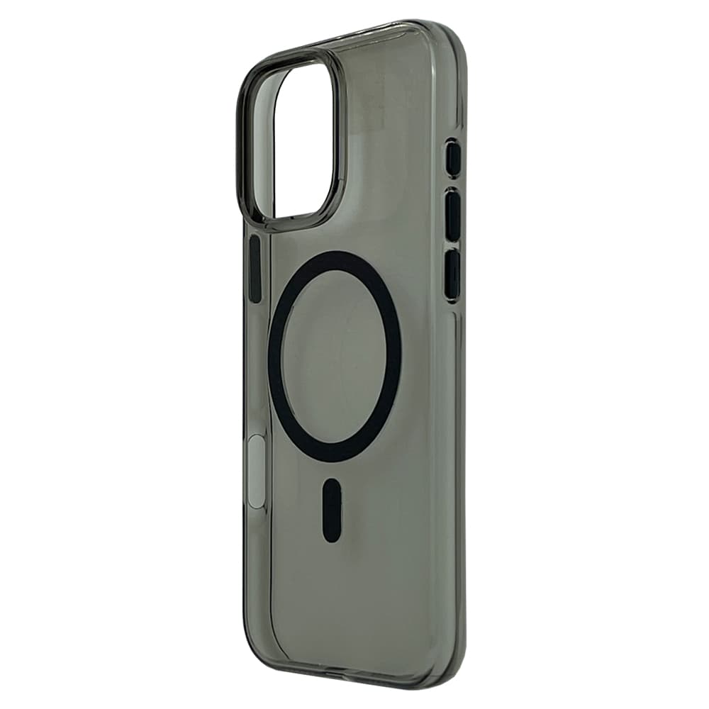 Husa spate Berlia Glaze Magsafe pentru iPhone 16 Pro Max - Transparent/Negru