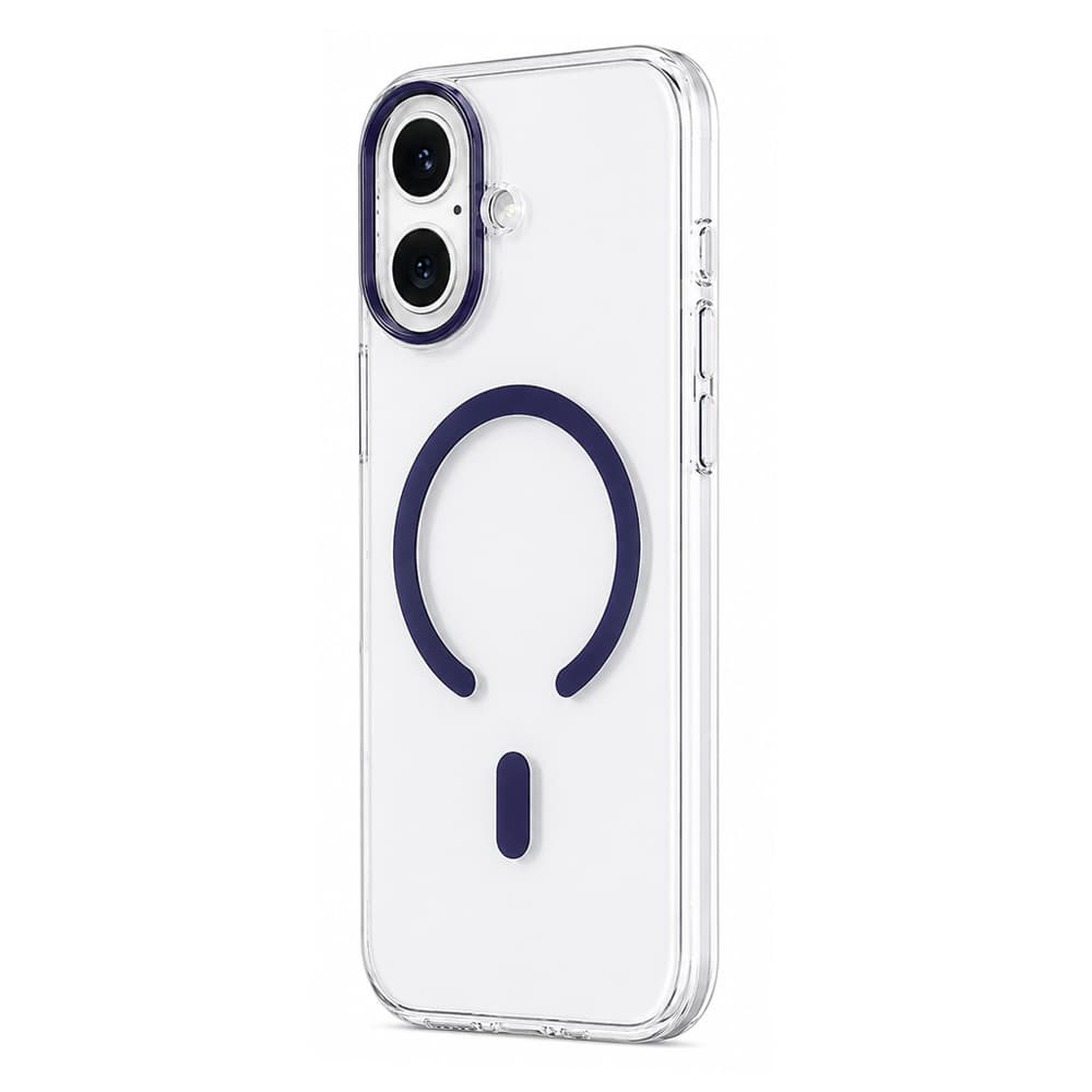 Husa spate pentru iPhone 17 Berlia Sheen Magsafe - Transparent/Mov
