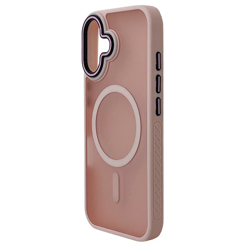 Husa spate pentru iPhone 16 Matte Case Magsafe - Semitransparent/Rose