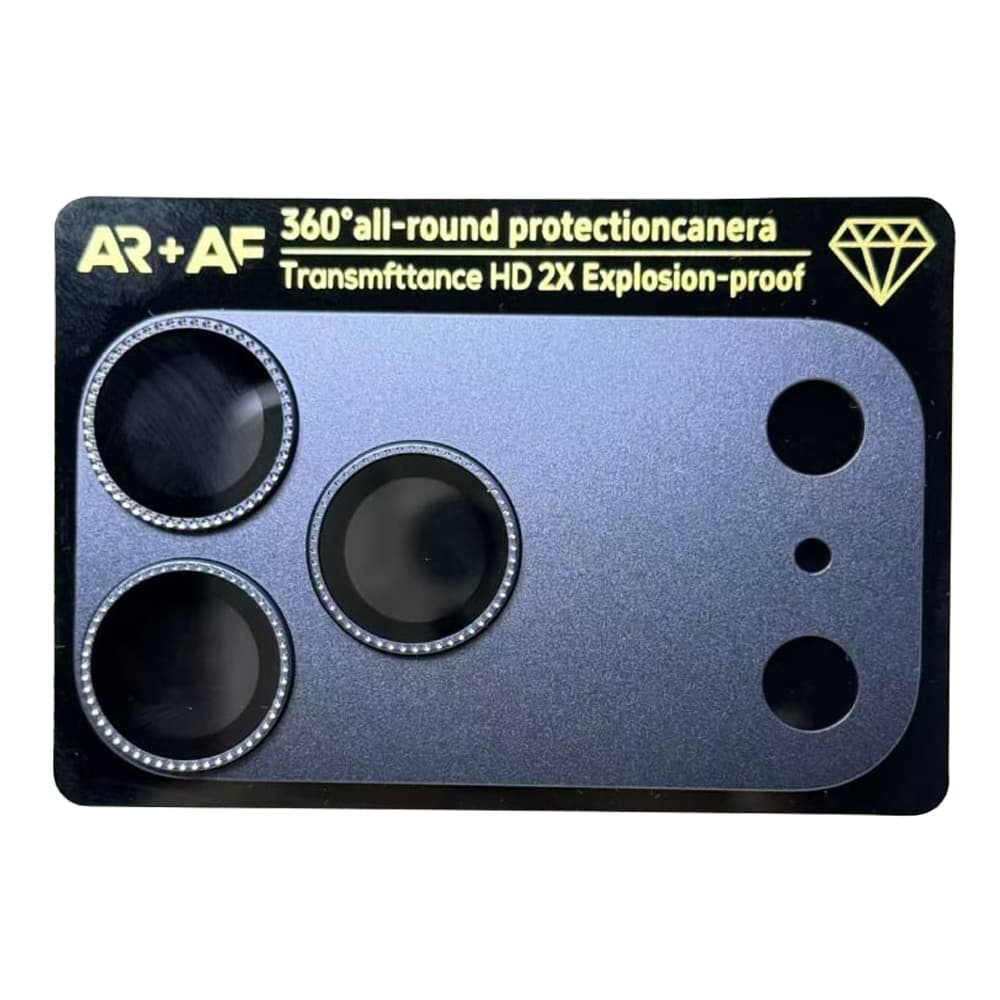 Protectie camera full diamond pentru iPhone 17 Pro - Blue