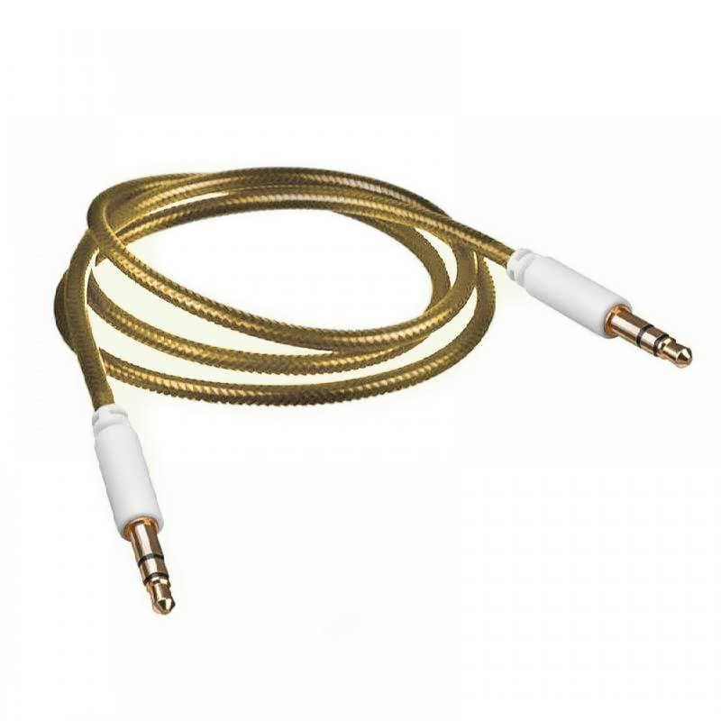Cablu audio lux snur nylon galben