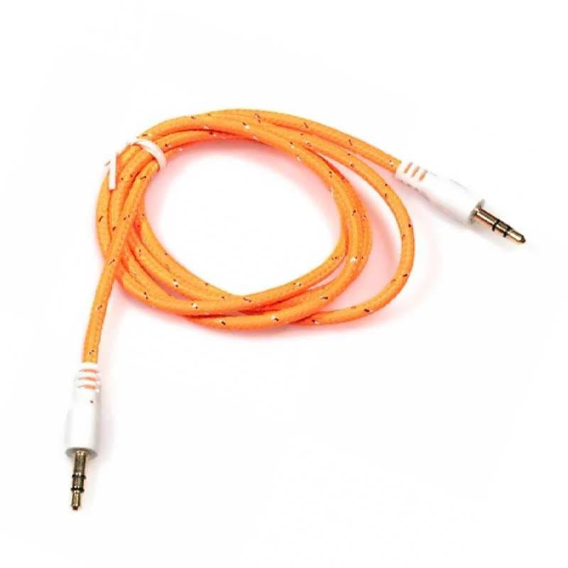 Cablu audio lux snur textil portocaliu