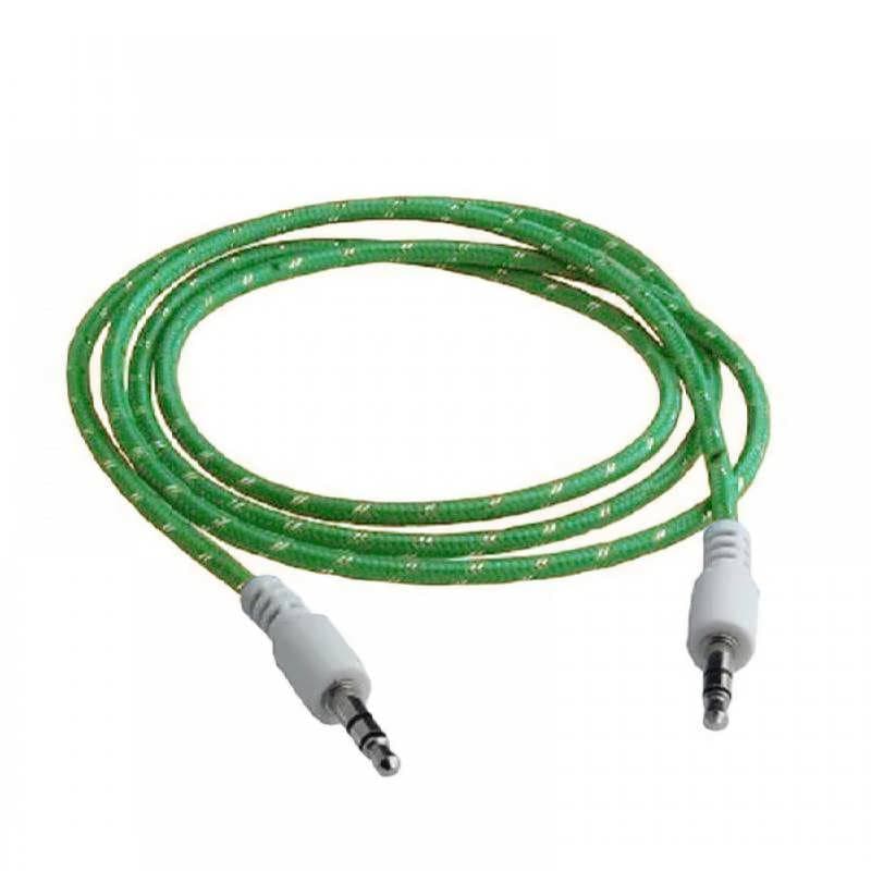 Cablu audio lux snur textil verde