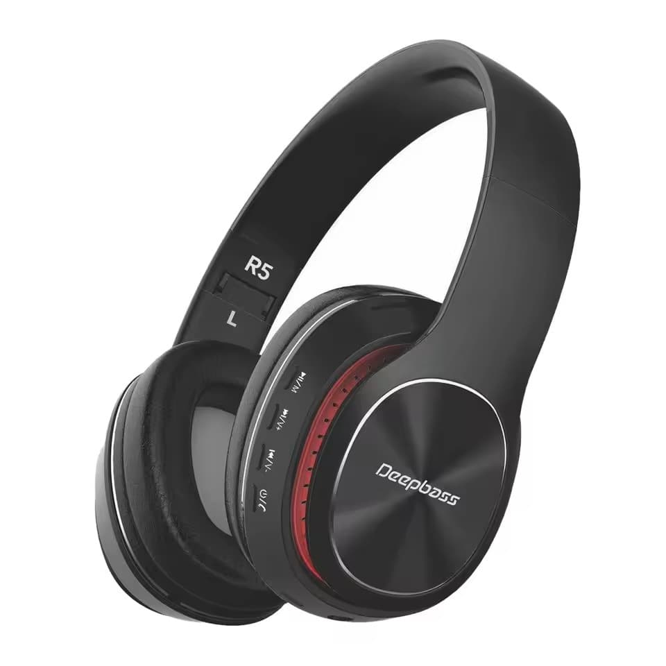 Casti On-Ear Wireless cu Bluetooth Deepbass R5- Negru