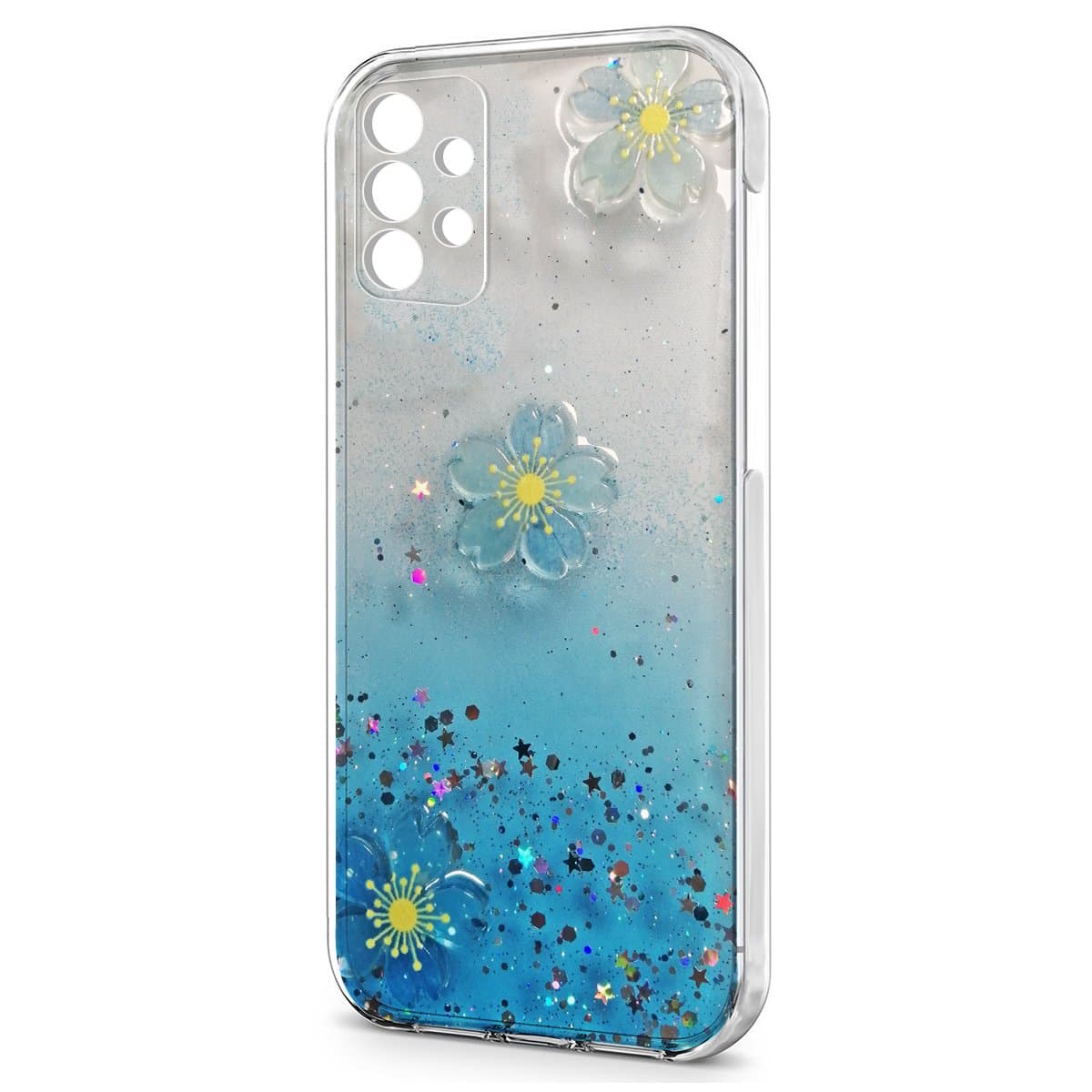 Husa spate pentru Samsung Galaxy A53 5G - 3D Flower Case Albastru