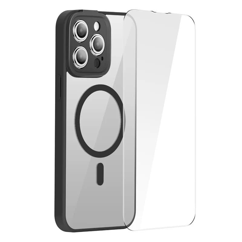 Husa Baseus Magnetic Series plus Folie Protectie pentru iPhone 14 Pro Max - Negru