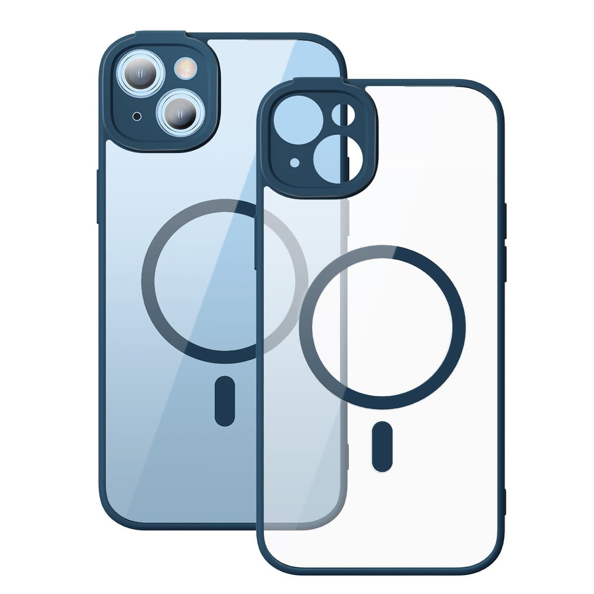Husa Baseus Magnetic Series plus Folie Protectie pentru iPhone 14 - Albastru