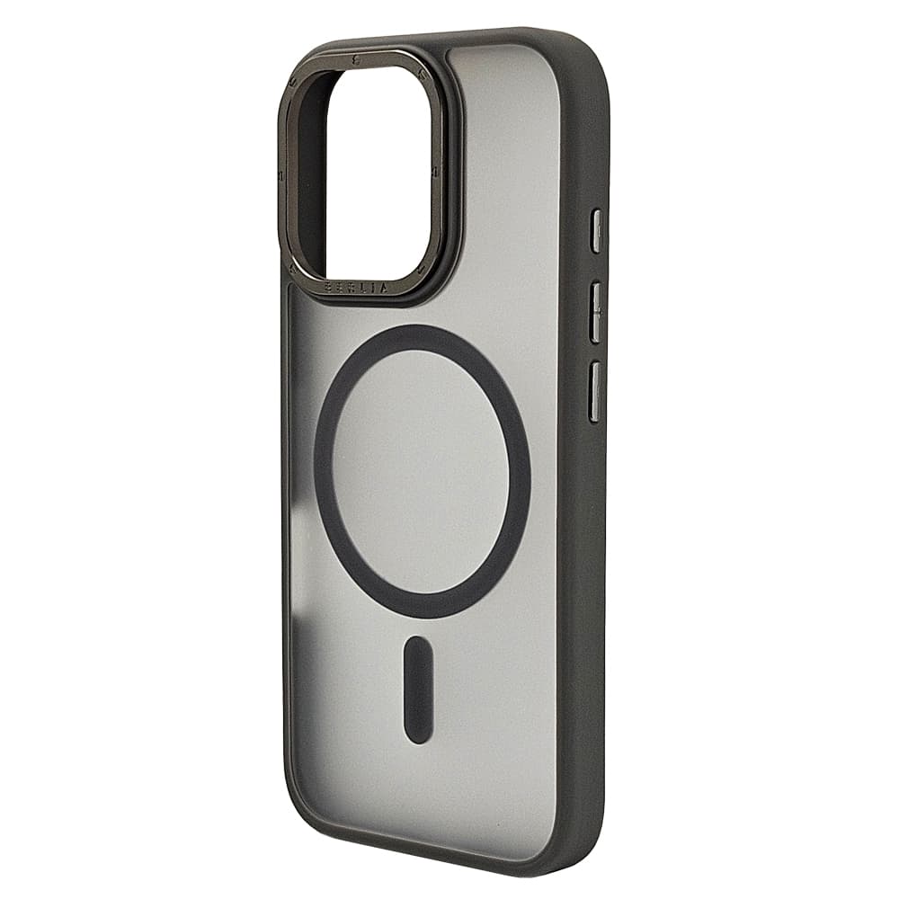 Husa spate pentru iPhone 16 Pro Berlia Matte Magsafe - Semitransparent/Gri