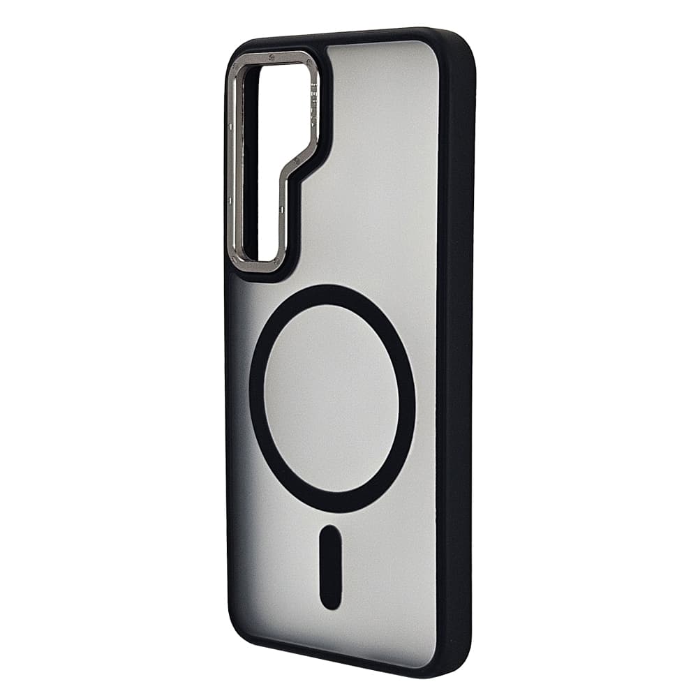 Husa spate pentru Samsung Galaxy S25 Berlia Matte Magsafe - Semitransparent/Negru