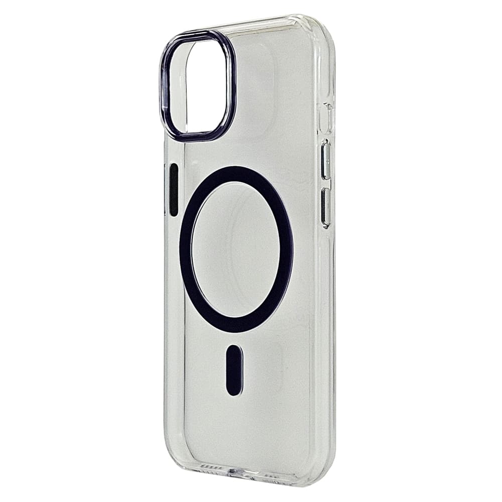 Husa spate pentru iPhone 15 Berlia Sheen Magsafe - Transparent/Mov