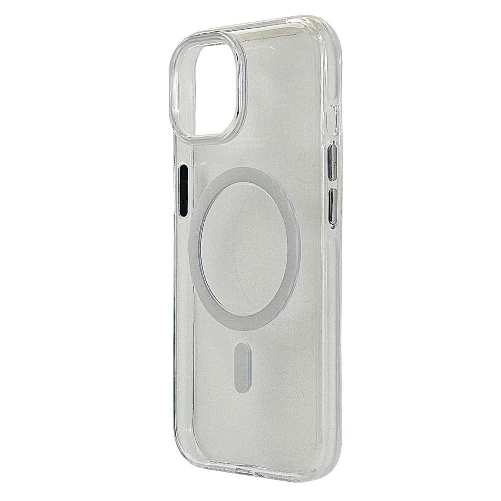 Husa spate pentru iPhone 15 Berlia Sheen Magsafe - Transparent/Alb
