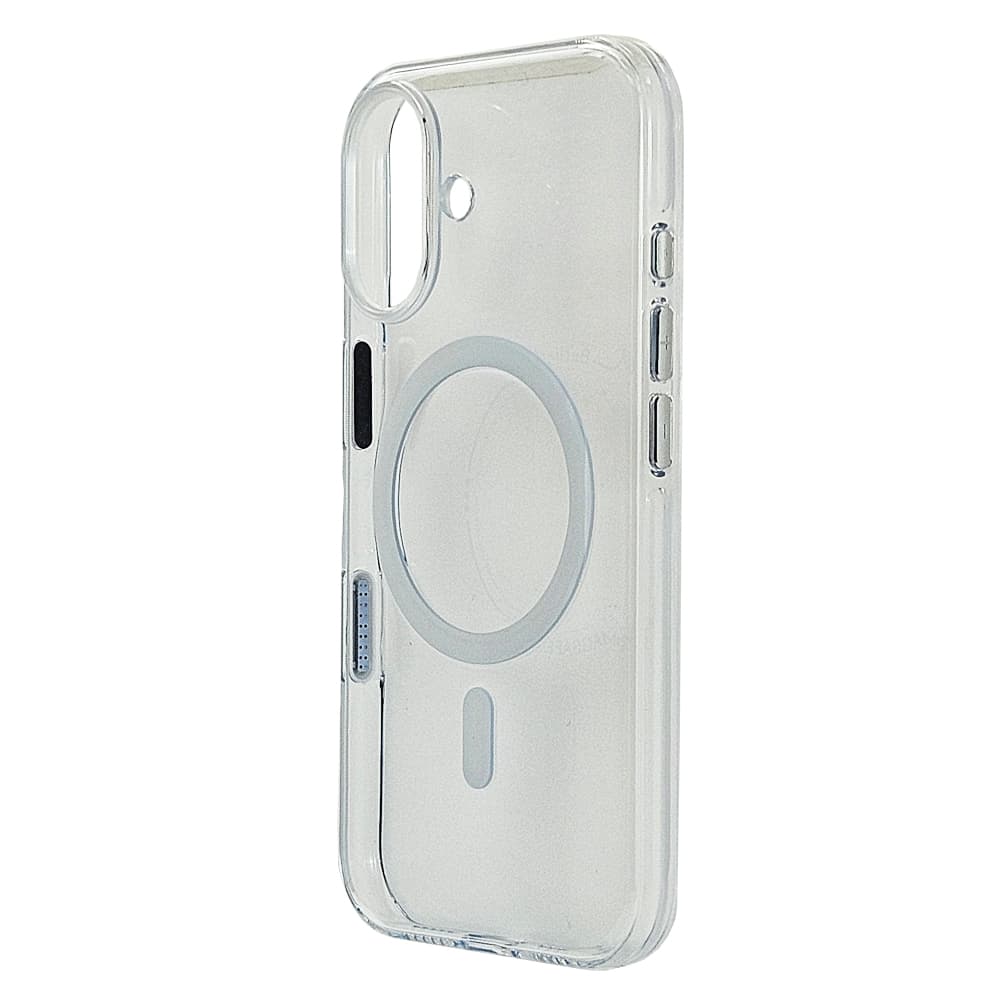 Husa spate pentru iPhone 16 Berlia Sheen Magsafe - Transparent/Alb