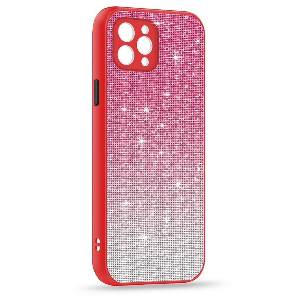 Husa spate pentru iPhone 12 Pro Max - Glam Case Rosu / Negru