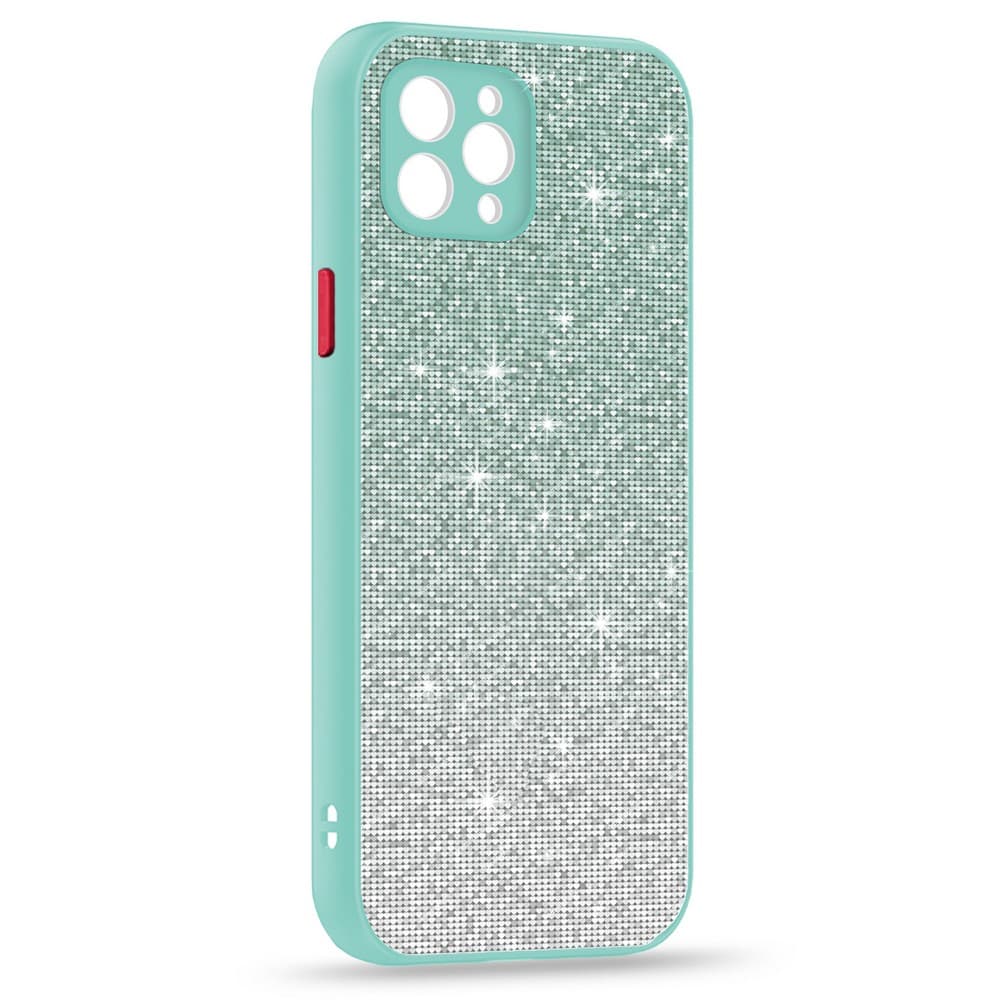 Husa spate pentru iPhone 12 Pro Max - Glam Case Turcoaz / Rosu