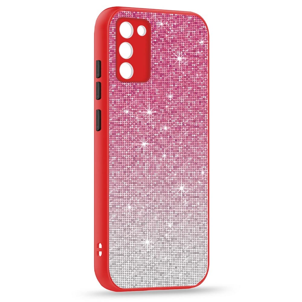 Husa spate pentru Samsung Galaxy A02s - Glam Case Rosu / Negru