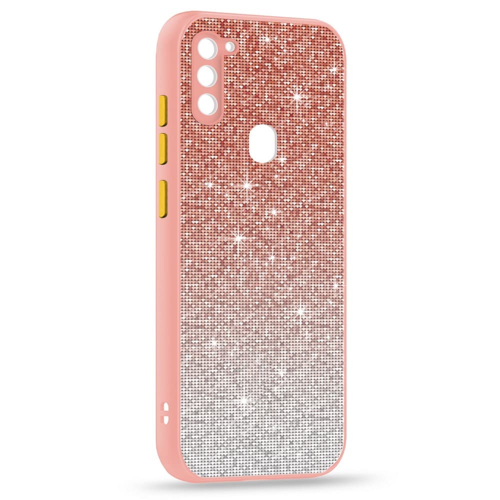 Husa spate pentru Samsung Galaxy A11 - Glam Case Corai / Galben