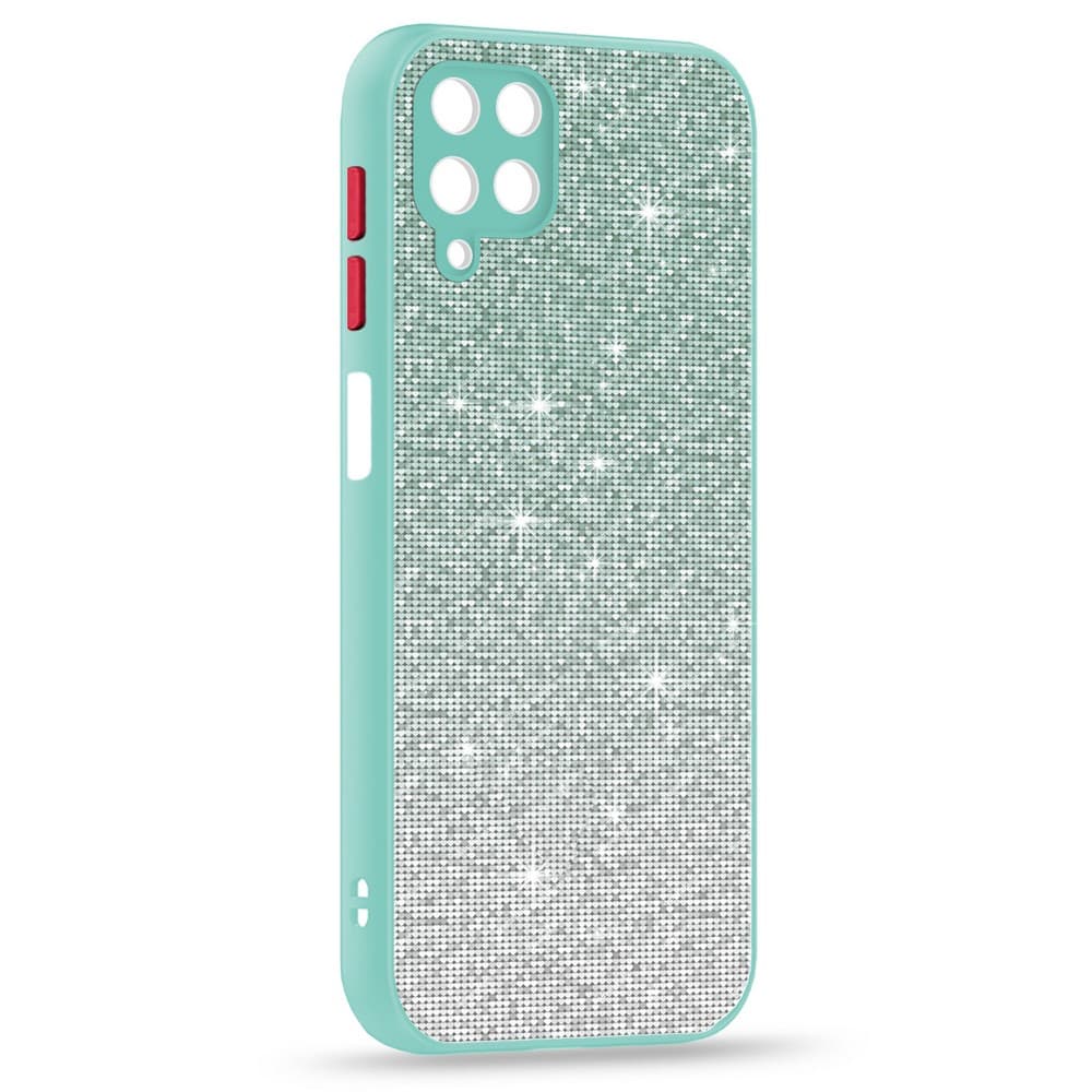 Husa spate pentru Samsung Galaxy A12 - Glam Case Turcoaz / Rosu