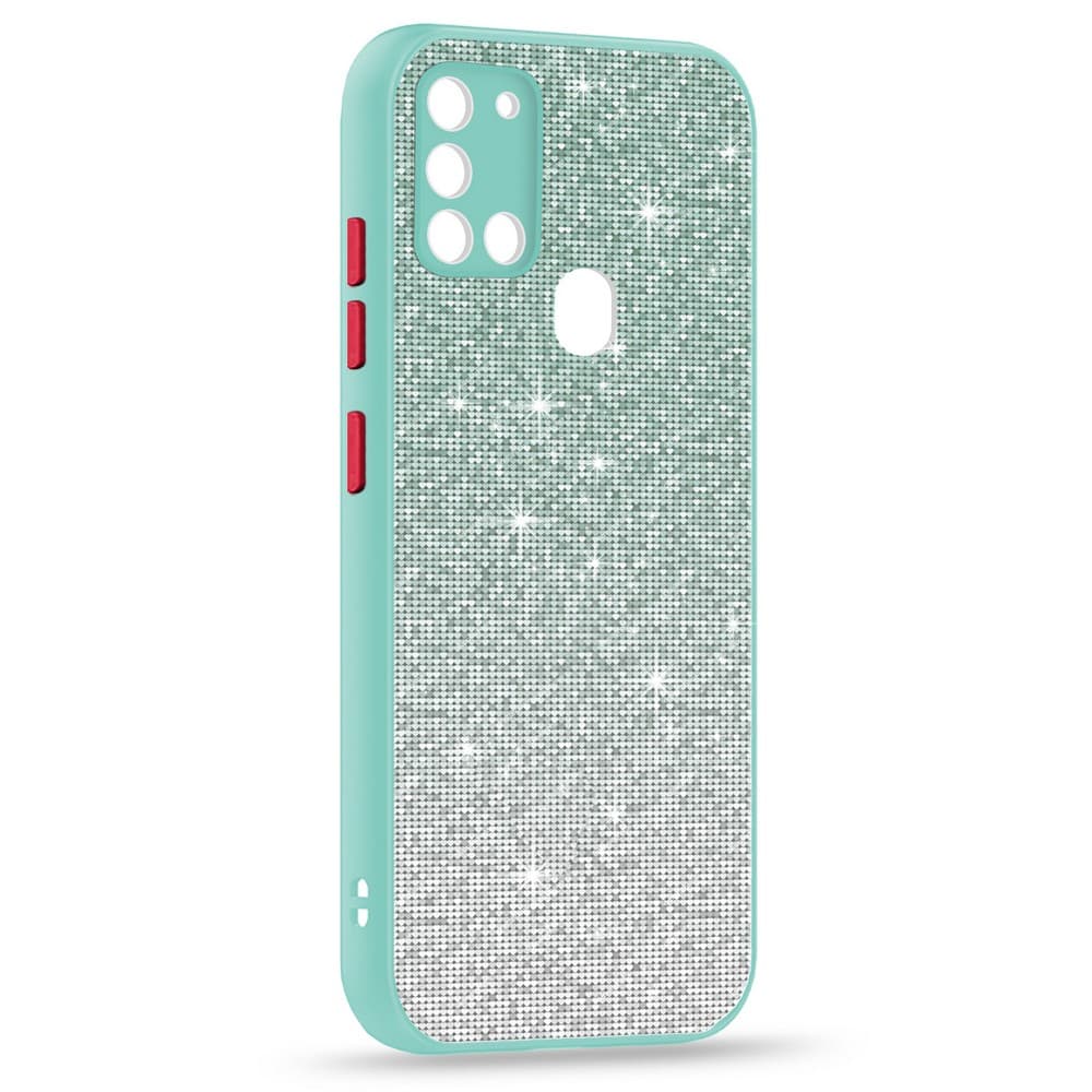 Husa spate pentru Samsung Galaxy A21s - Glam Case Turcoaz / Rosu