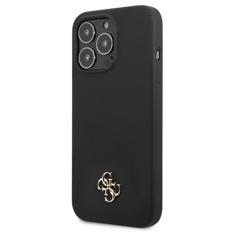 Husa spate pentru iPhone 13 Pro - Guess Metal Logo Negru