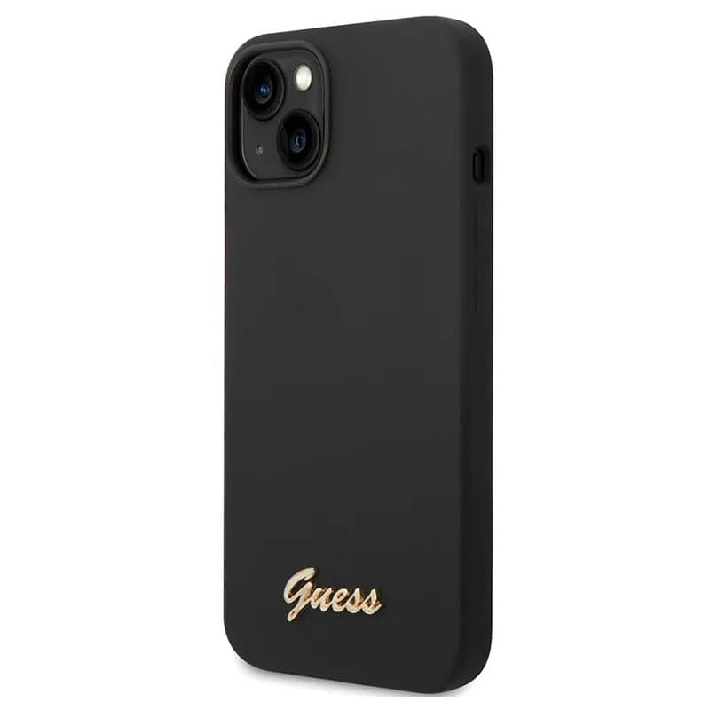 Husa spate pentru iPhone 14 Plus - Guess Metal Logo Negru