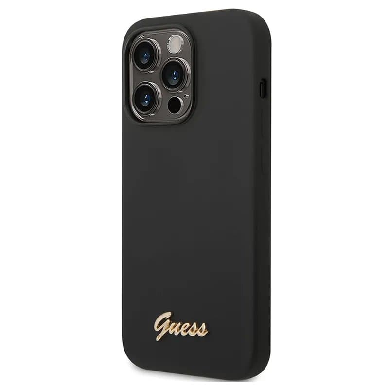 Husa spate pentru iPhone 14 Pro Max - Guess Metal Logo Negru