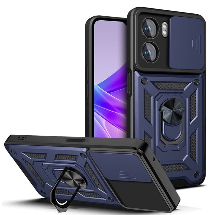 Husa spate pentru OPPO A57 4G - Slide Case Albastru Inchis