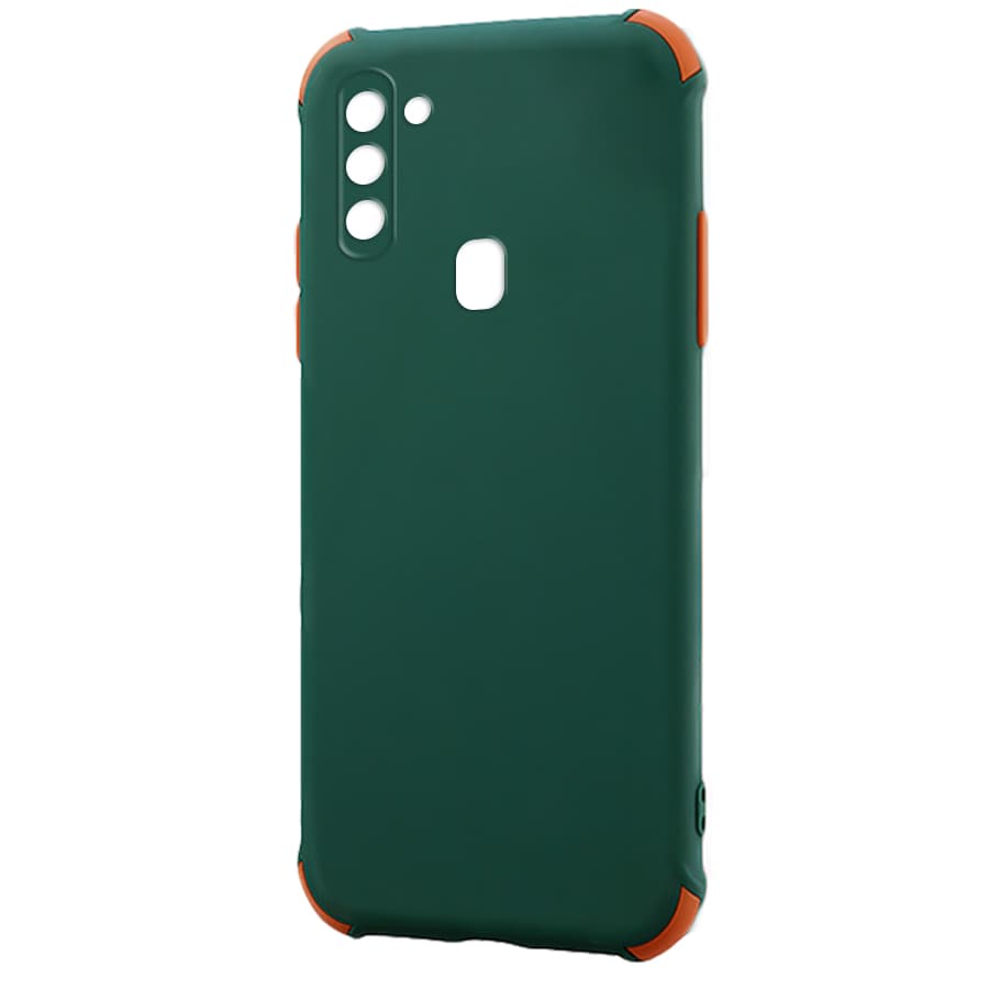 Husa spate pentru Samsung Galaxy A11 - Air Matte Case Verde/Portocaliu