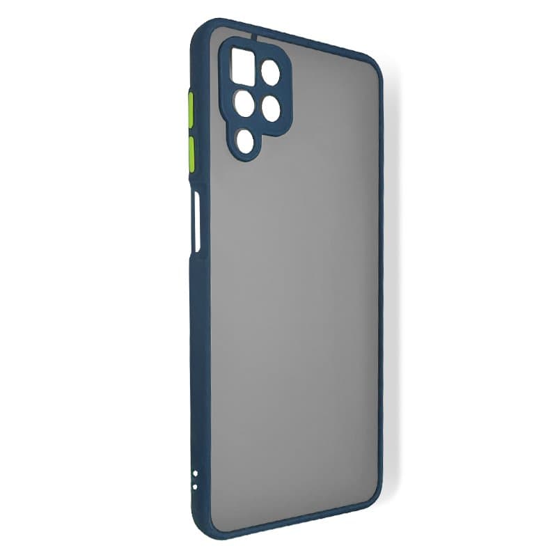 Husa spate pentru Samsung Galaxy A12 - Button Case Albastru / Verde