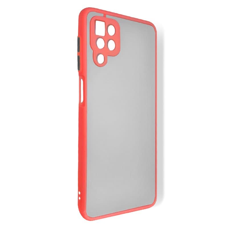 Husa spate pentru Samsung Galaxy A12 - Button Case Rosu / Negru