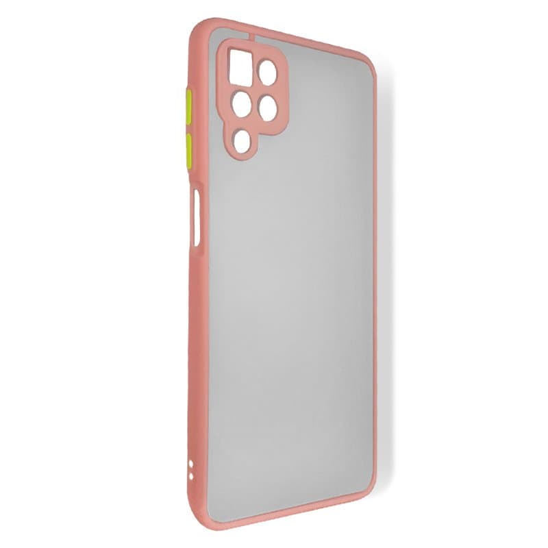 Husa spate pentru Samsung Galaxy A12 - Button Case Roz / Verde