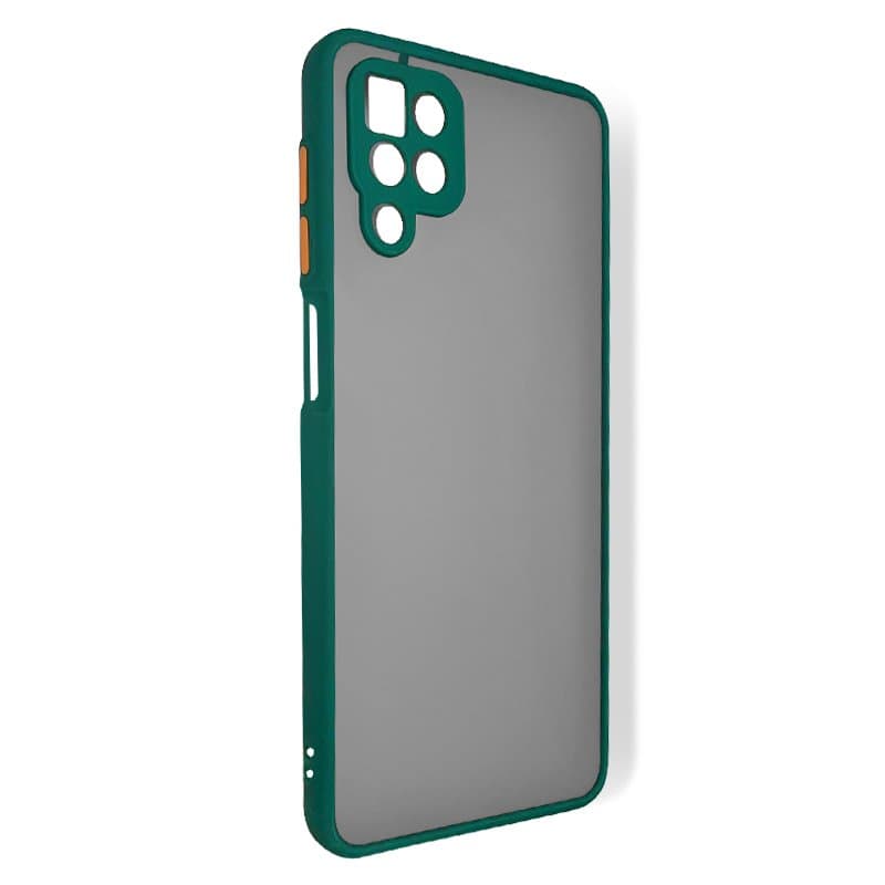 Husa spate pentru Samsung Galaxy A12 - Button Verde Crud / Portocaliu