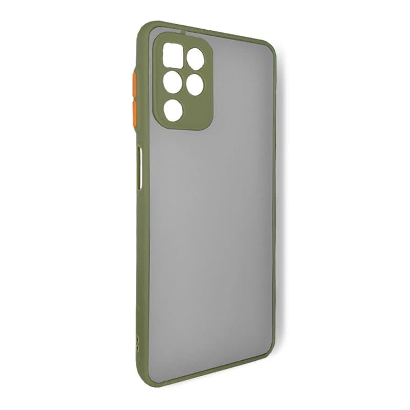 Husa spate pentru Samsung Galaxy A22 4G - Button Case Army / Portocaliu