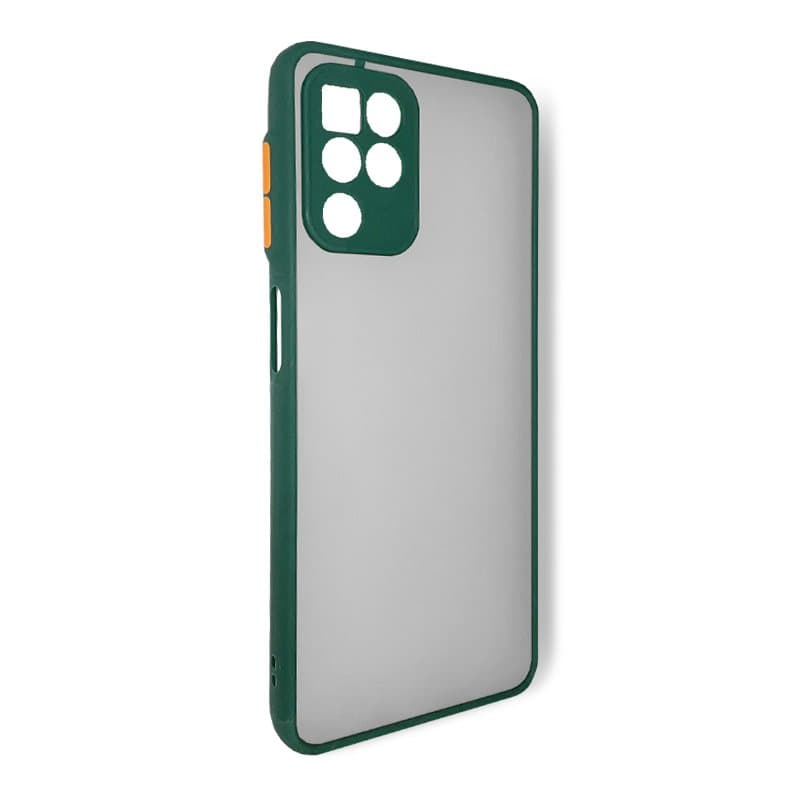 Husa spate pentru Samsung Galaxy A22 4G - Button Case Verde Crud / Portocaliu
