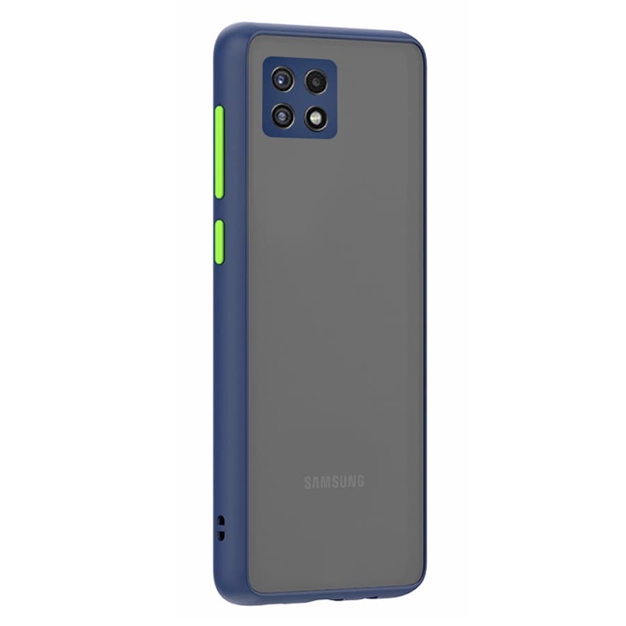 Husa spate pentru Samsung Galaxy A22 5G - Button Case Albastru / Verde