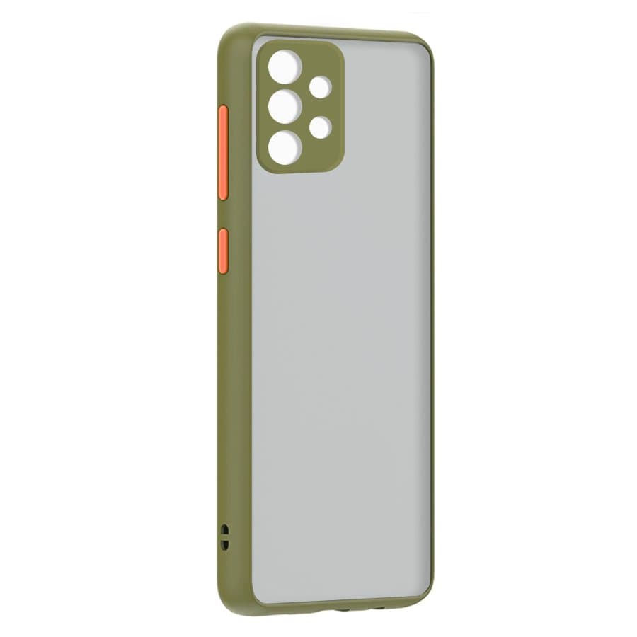 Husa spate pentru Samsung Galaxy A52 - Button Case Army / Portocaliu