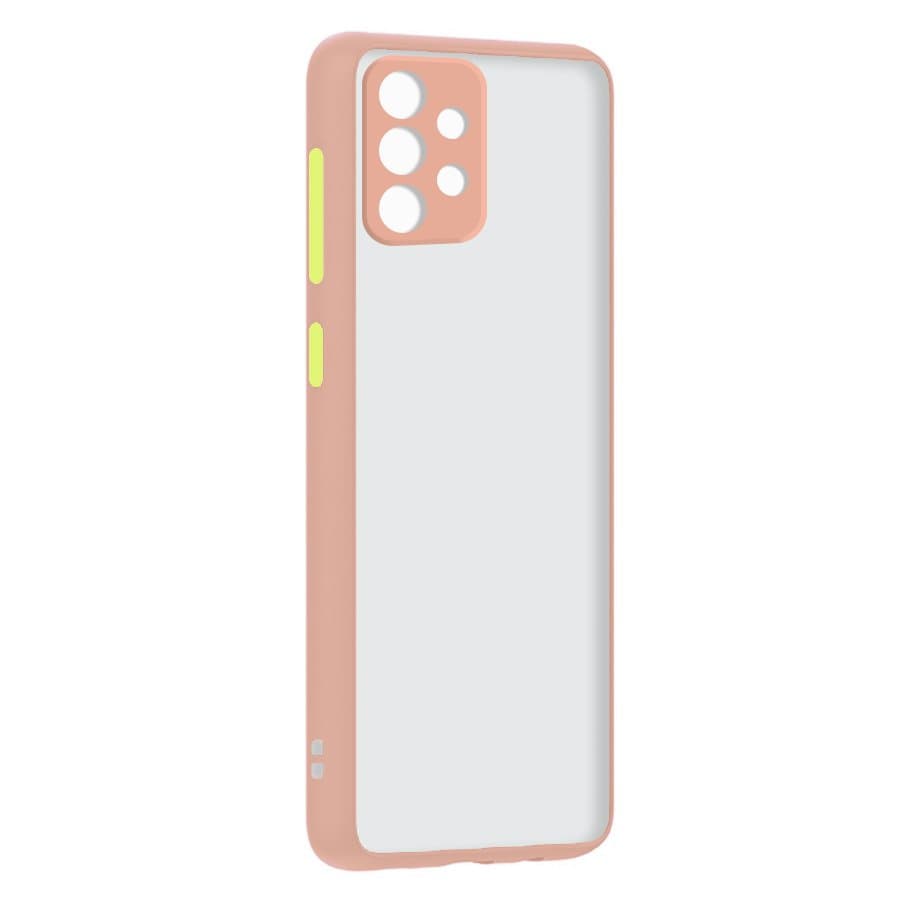 Husa spate pentru Samsung Galaxy A52 - Button Case Roz / Galben
