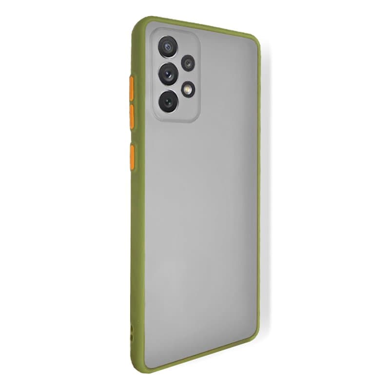 Husa spate pentru Samsung Galaxy A72 - Button Case Army / Portocaliu