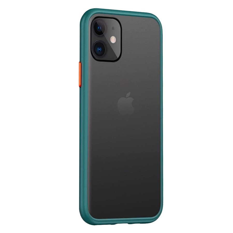 Husa spate pentru iPhone 12 Mini - Button Case Turcoaz / Portocaliu