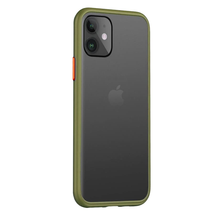 Husa spate pentru iPhone 12 Mini - Button Case Army / Portocaliu